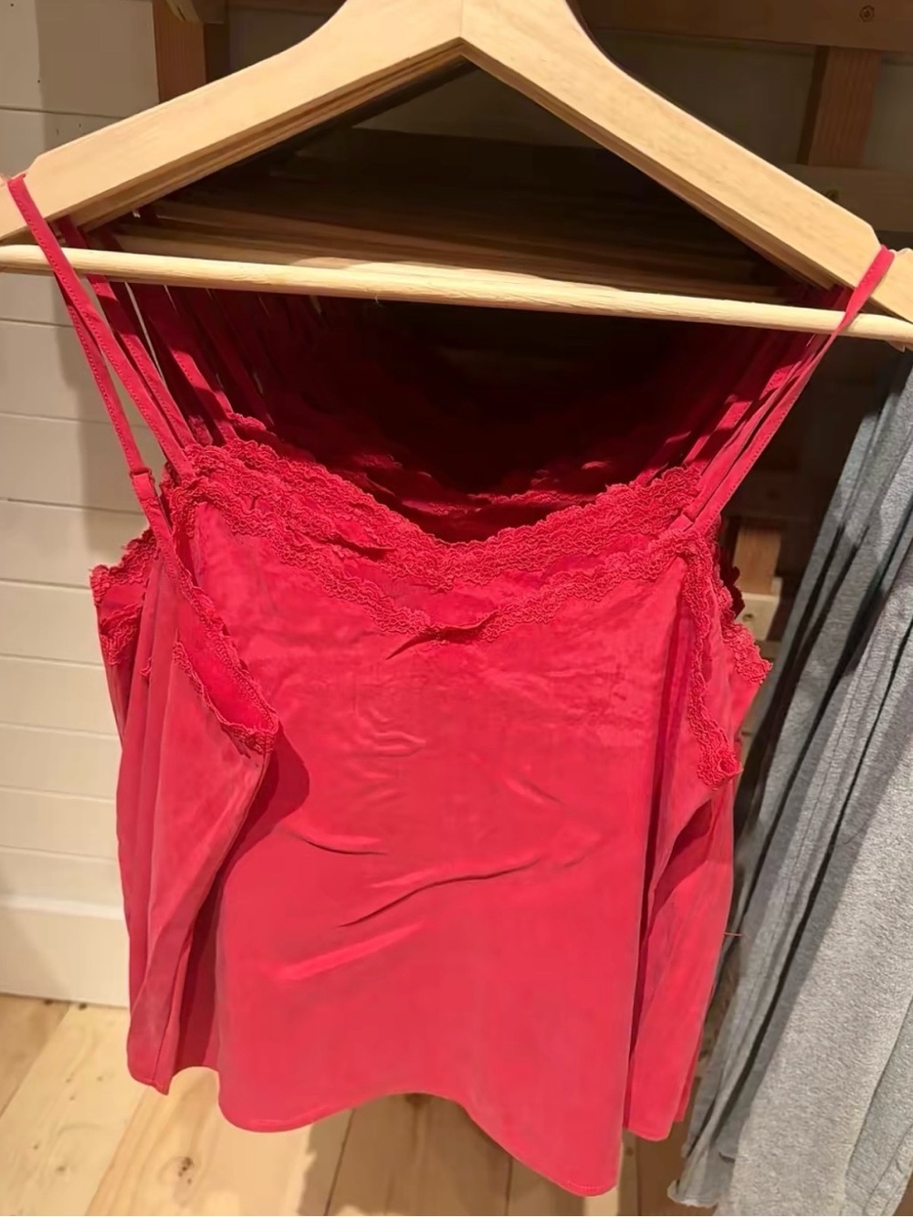 NWT | Brandy Melville Red Camisole Top with Lace Detail | One Size